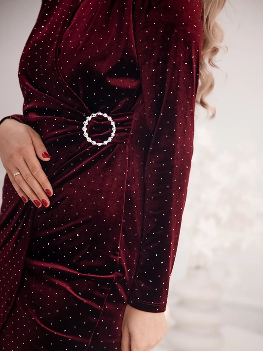 Welurowa połyskująca krótka sukienka Eva