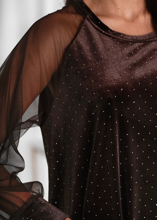 Welurowa oversizowa sukienka do kolan Tiny Heart