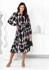 Wzorzysta zwiewna sukienka midi Bari