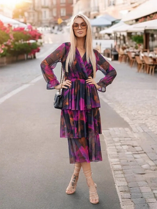 Sukienka midi z falbankami Ravenna