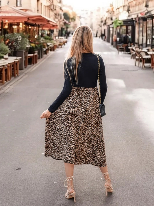 Sukienka midi w panterkę Emilia