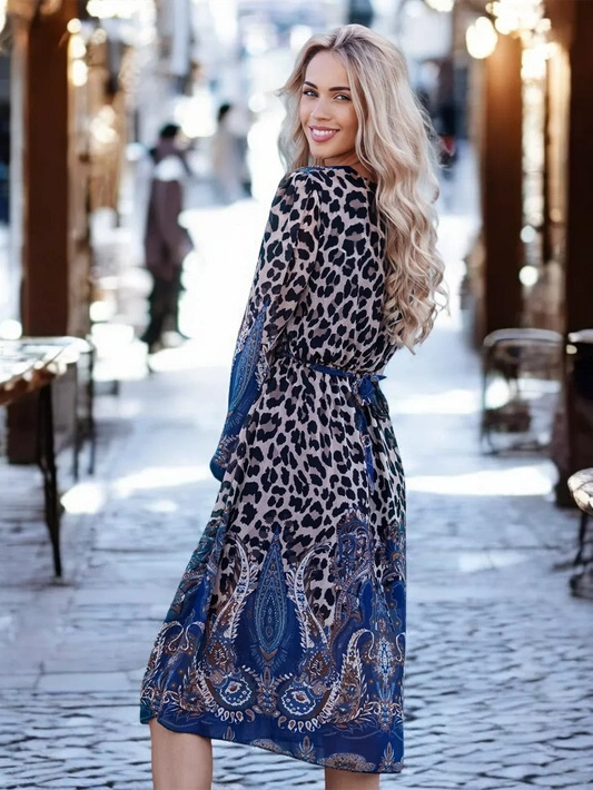 Wzorzysta sukienka midi Asti