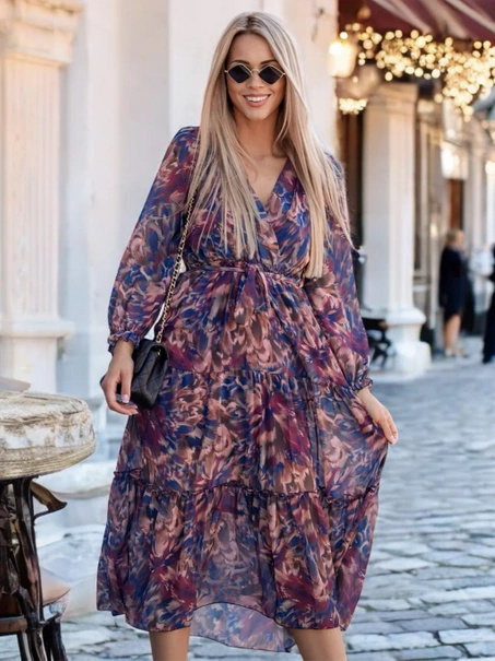 Wzorzysta sukienka midi Perugia