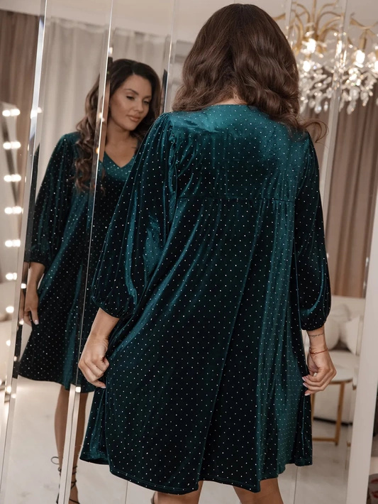 Krótka sukienka z falbanką i wiązanym dekoltem Olivia