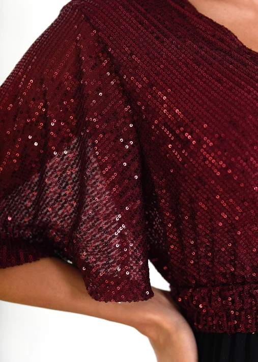 Długa sukienka z cekinową górą Soft Touch