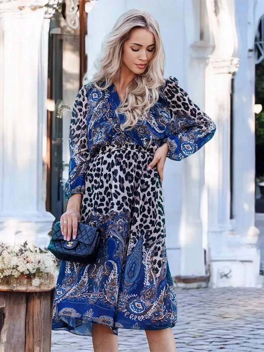 Wzorzysta sukienka midi Asti