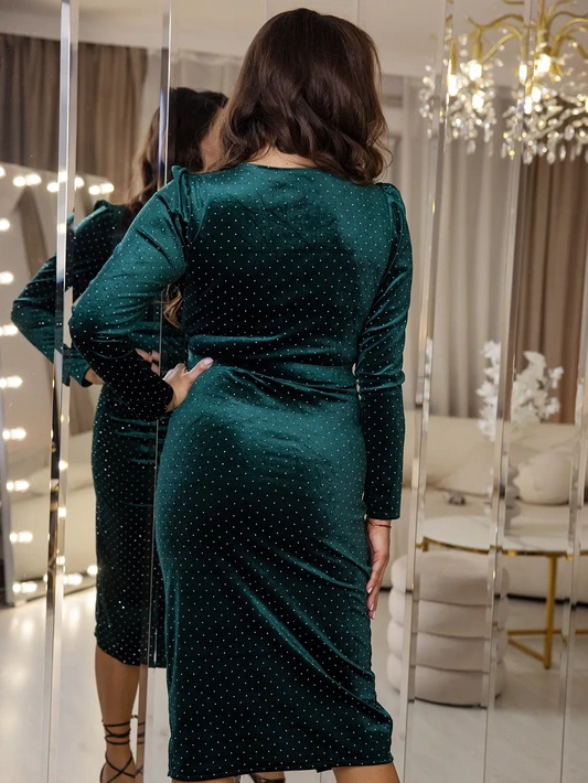 Krótka sukienka z falbanką i wiązanym dekoltem Olivia