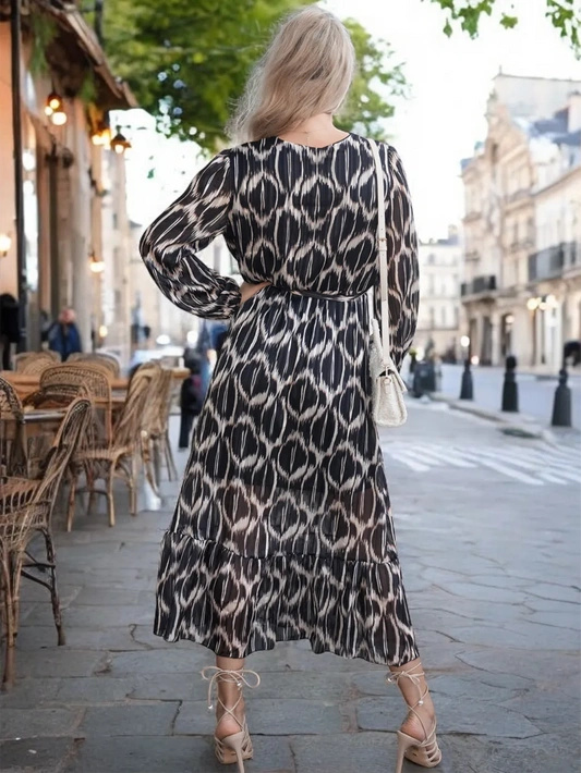 Długa wzorzysta sukienka Nicoletta