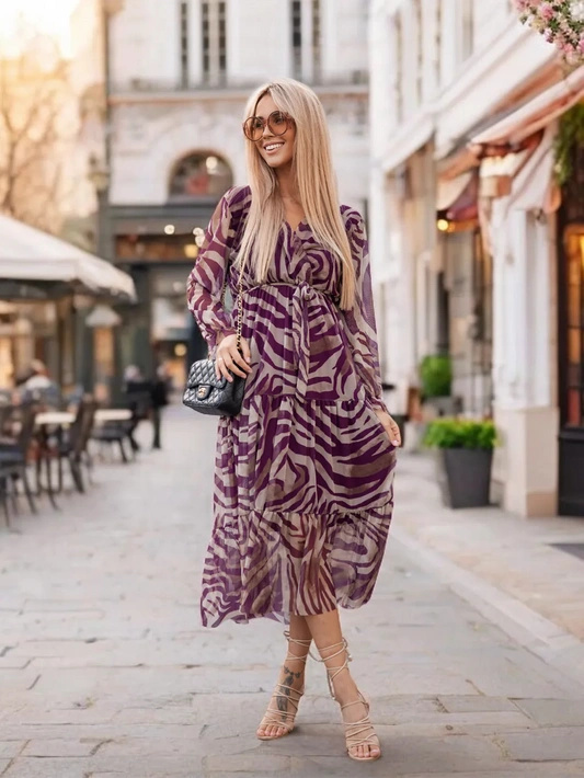 Wzorzysta sukienka midi Capri