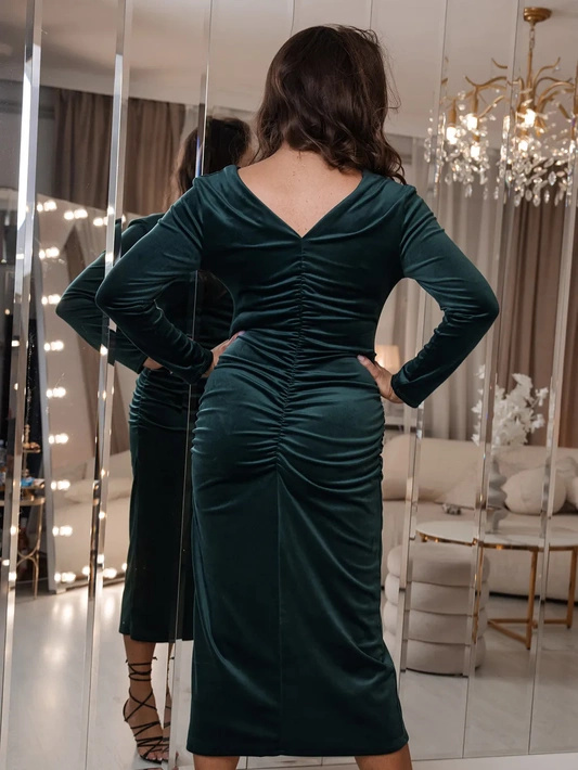 Krótka sukienka z falbanką i wiązanym dekoltem Olivia