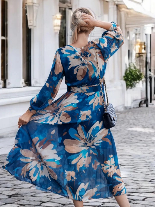 Długa sukienka z paskiem Livorno