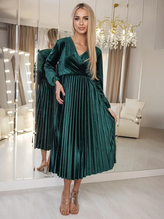 Krótka sukienka z falbanką i wiązanym dekoltem Olivia