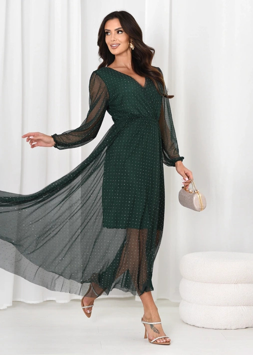 Krótka sukienka z falbanką i wiązanym dekoltem Olivia