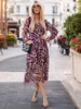 Wzorzysta sukienka midi Capri