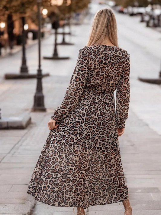 Długa wzorzysta sukienka Diana