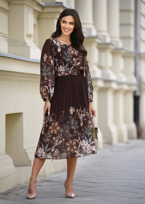 Plisowana sukienka midi Rena