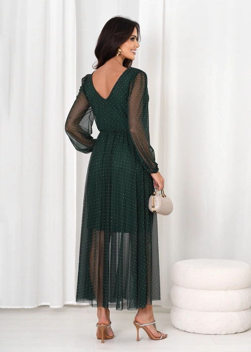 Krótka sukienka z falbanką i wiązanym dekoltem Olivia