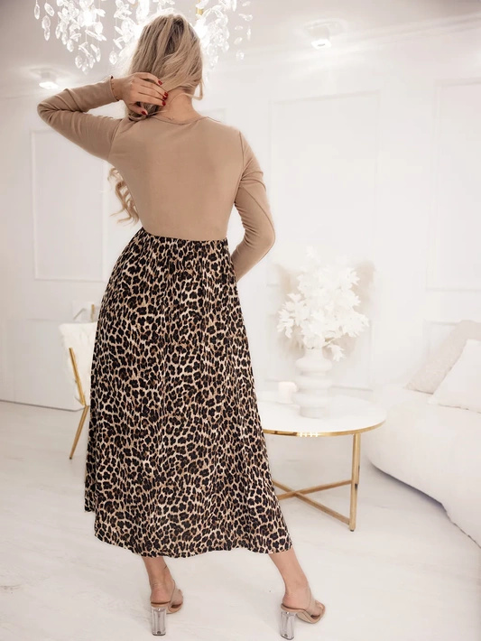 Sukienka midi w panterkę Emilia