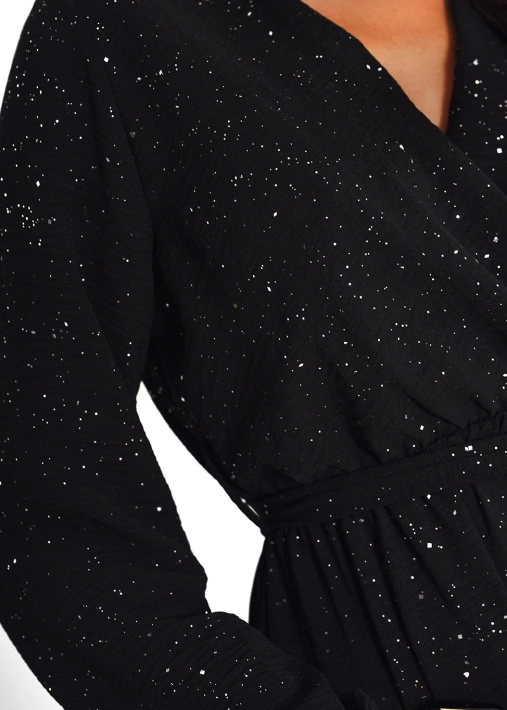 Krótka sukienka z falbanką i wiązanym dekoltem Olivia