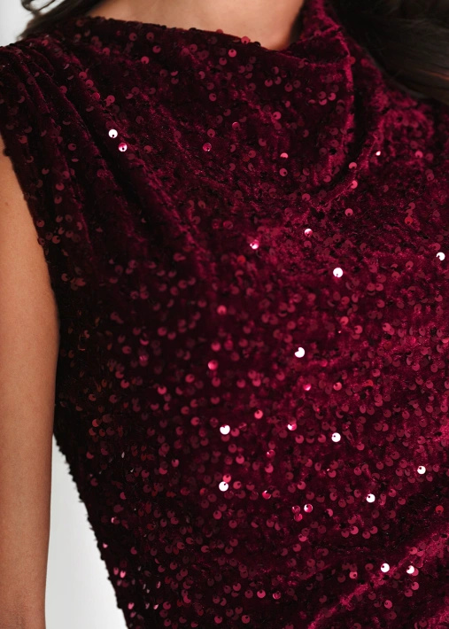 Krótka sukienka z falbanką i wiązanym dekoltem Olivia