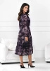 Wzorzysta zwiewna sukienka midi Renata