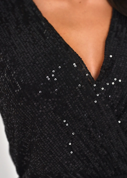 Krótka zwiewna sukienka z cekinową górą Siren