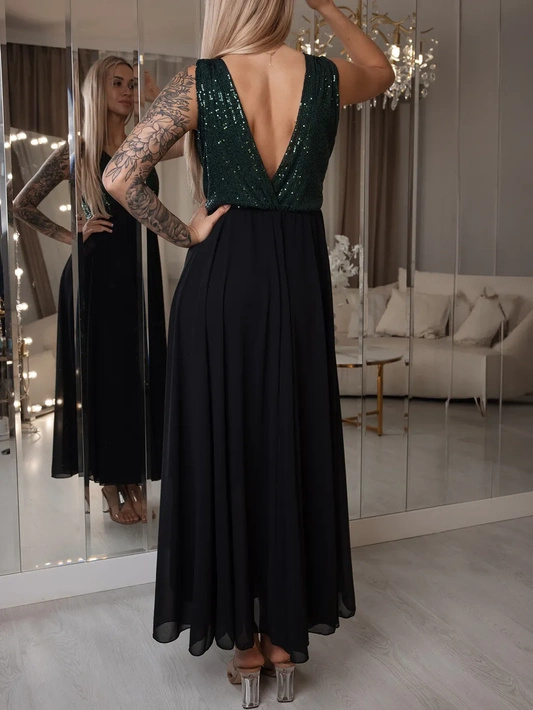 Krótka sukienka z falbanką i wiązanym dekoltem Olivia