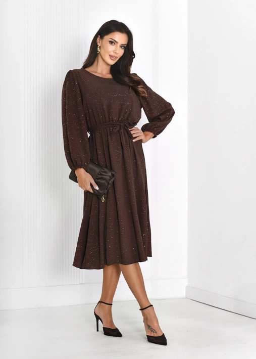 Zwiewna połyskująca sukienka midi Zava