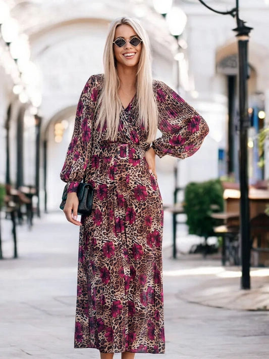 Długa sukienka z paskiem Livorno