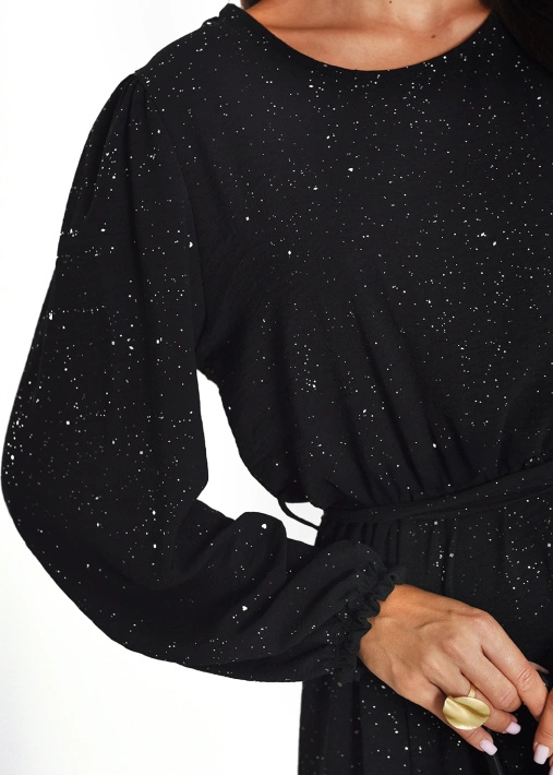 Krótka sukienka z falbanką i wiązanym dekoltem Olivia