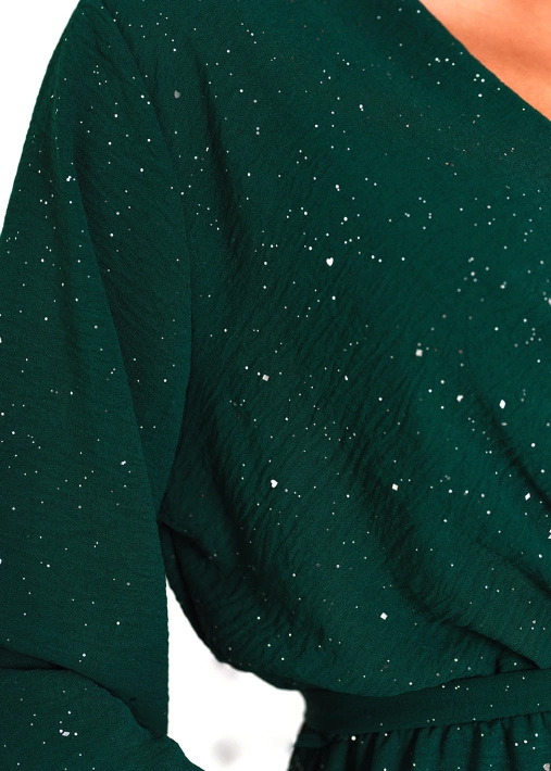 Krótka sukienka z falbanką i wiązanym dekoltem Olivia