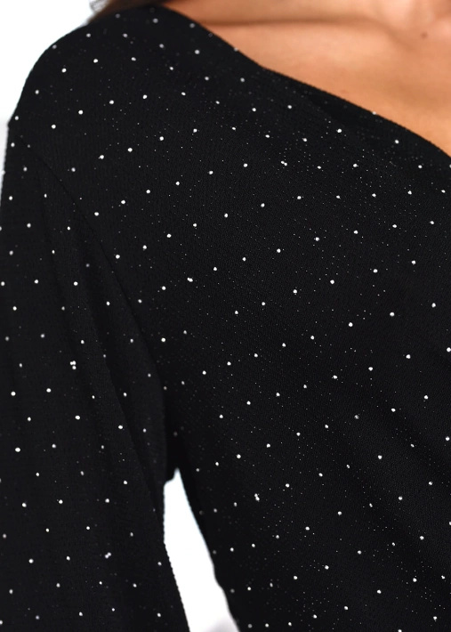 Krótka sukienka z falbanką i wiązanym dekoltem Olivia