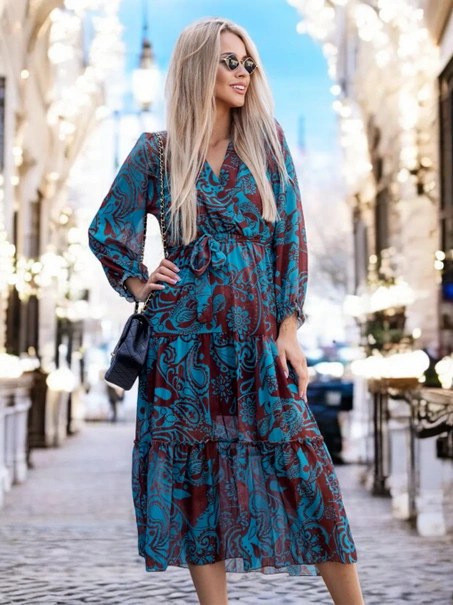 Wzorzysta sukienka midi Perugia