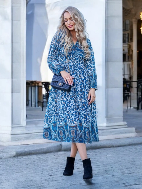 Wzorzysta sukienka midi Aosta