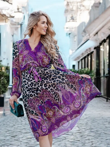 Wzorzysta sukienka midi Asti