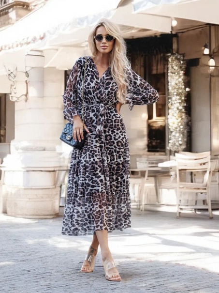 Wzorzysta sukienka midi Capri